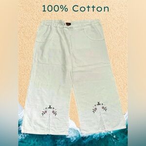 $10 Add-On 💟Plus Size Embroidered Drawstring Capris